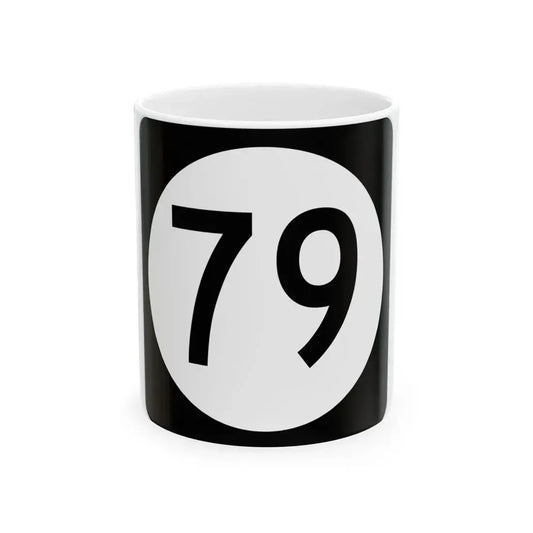 Iowa 79 (Iowa) (Road Sign) White Coffee Mug 11oz - Go Mug Yourself