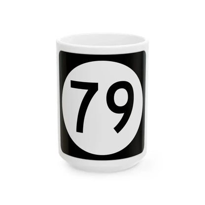 Iowa 79 (Iowa) (Road Sign) White Coffee Mug 15oz - Go Mug Yourself