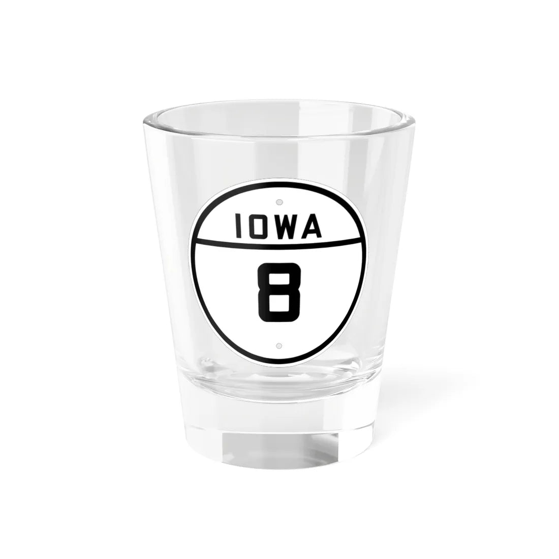 Iowa 8 1926 (Iowa) (Road Sign) Shot Glass 1.5oz 1.5oz - Go Mug Yourself