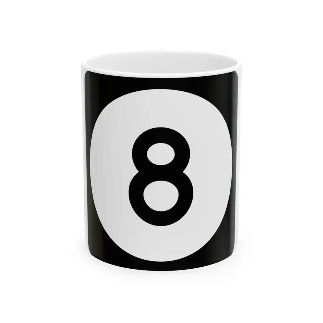 Iowa 8 (Iowa) (Road Sign) White Coffee Mug 11oz - Go Mug Yourself