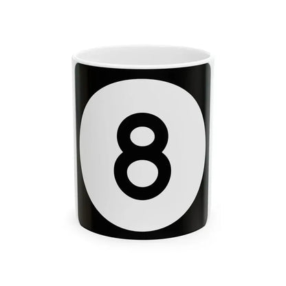 Iowa 8 (Iowa) (Road Sign) White Coffee Mug 11oz - Go Mug Yourself