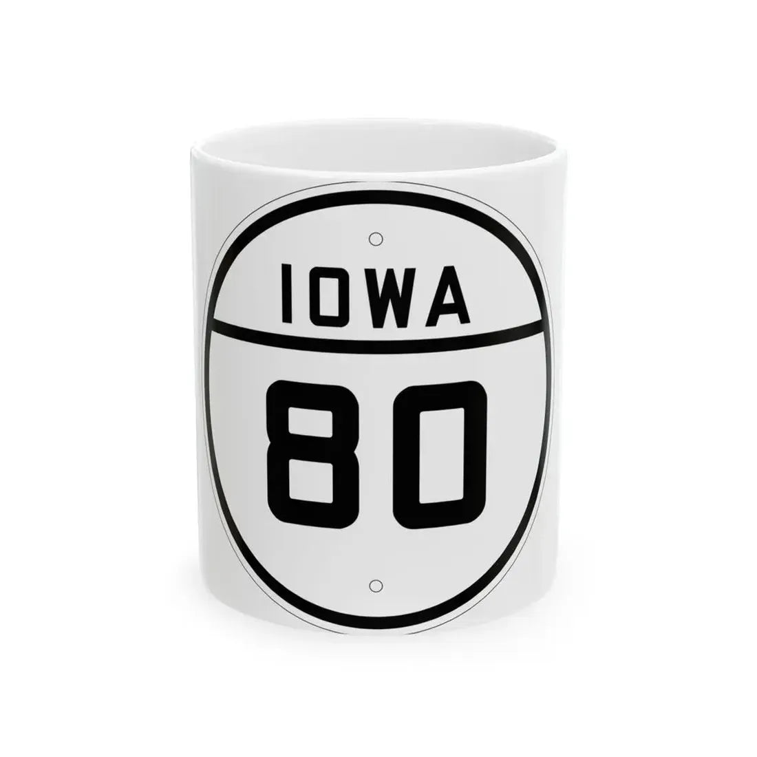 Iowa 80 1926 (Iowa) (Road Sign) White Coffee Mug 11oz - Go Mug Yourself