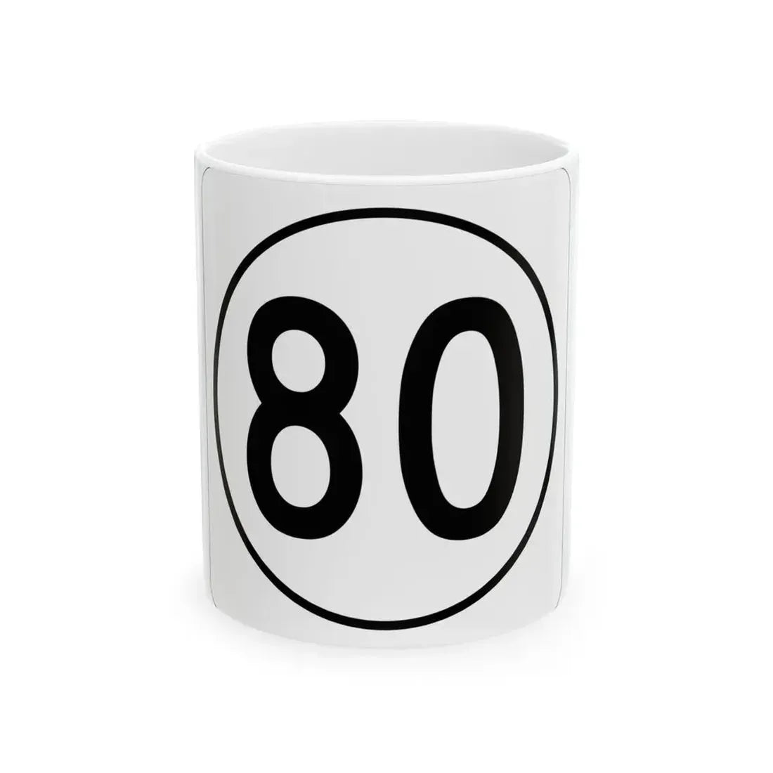 Iowa 80 1948 (Iowa) (Road Sign) White Coffee Mug 11oz - Go Mug Yourself