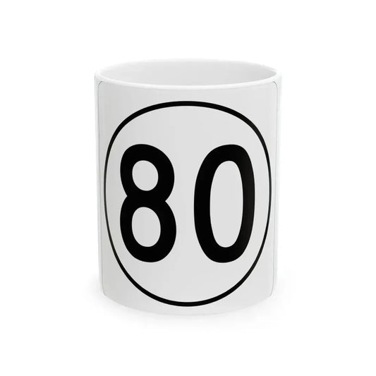 Iowa 80 1948 (Iowa) (Road Sign) White Coffee Mug 11oz - Go Mug Yourself