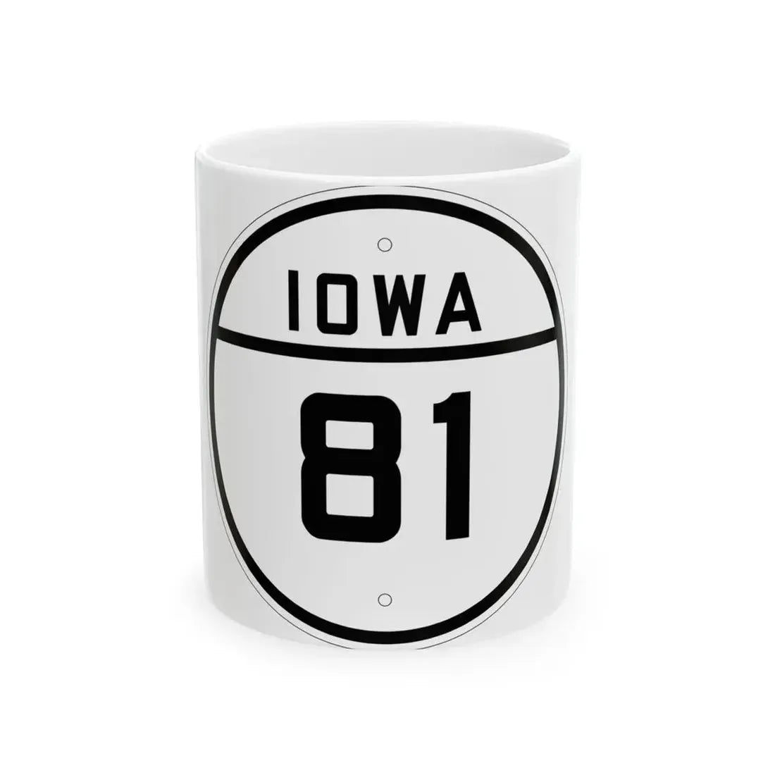 Iowa 81 1926 (Iowa) (Road Sign) White Coffee Mug 11oz - Go Mug Yourself