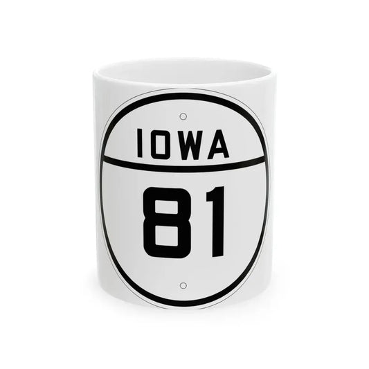 Iowa 81 1926 (Iowa) (Road Sign) White Coffee Mug 11oz - Go Mug Yourself