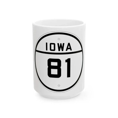 Iowa 81 1926 (Iowa) (Road Sign) White Coffee Mug 15oz - Go Mug Yourself