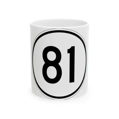 Iowa 81 1950 (Iowa) (Road Sign) White Coffee Mug 11oz - Go Mug Yourself
