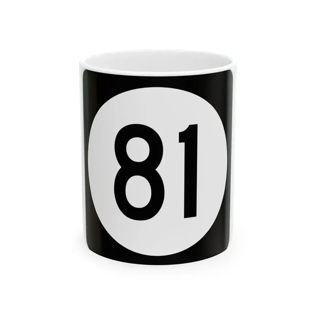 Iowa 81 (Iowa) (Road Sign) White Coffee Mug 11oz - Go Mug Yourself
