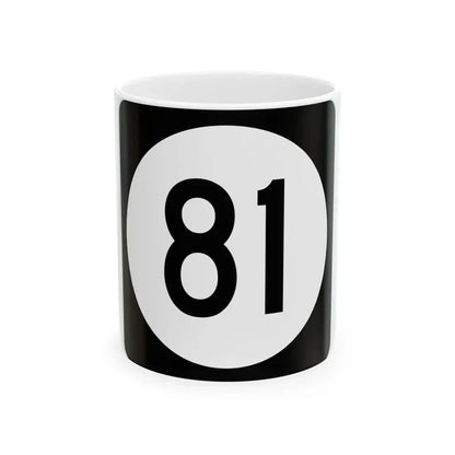 Iowa 81 (Iowa) (Road Sign) White Coffee Mug 11oz - Go Mug Yourself