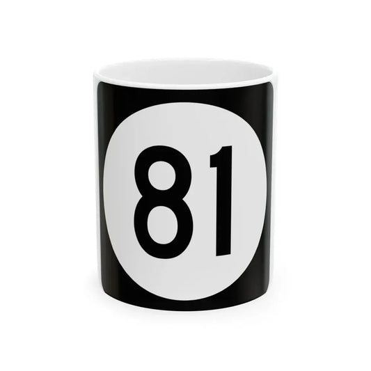 Iowa 81 (Iowa) (Road Sign) White Coffee Mug 11oz - Go Mug Yourself
