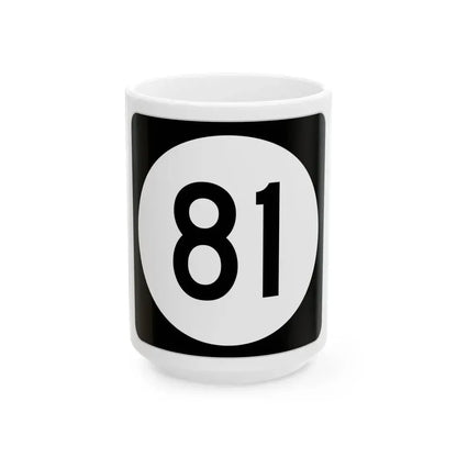 Iowa 81 (Iowa) (Road Sign) White Coffee Mug 15oz - Go Mug Yourself