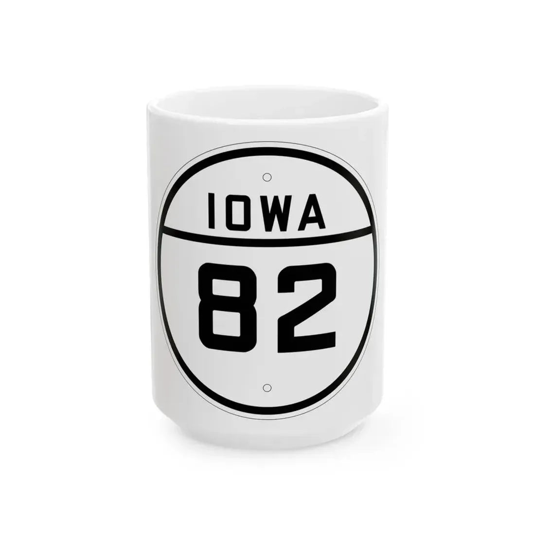 Iowa 82 1926 (Iowa) (Road Sign) White Coffee Mug 15oz - Go Mug Yourself