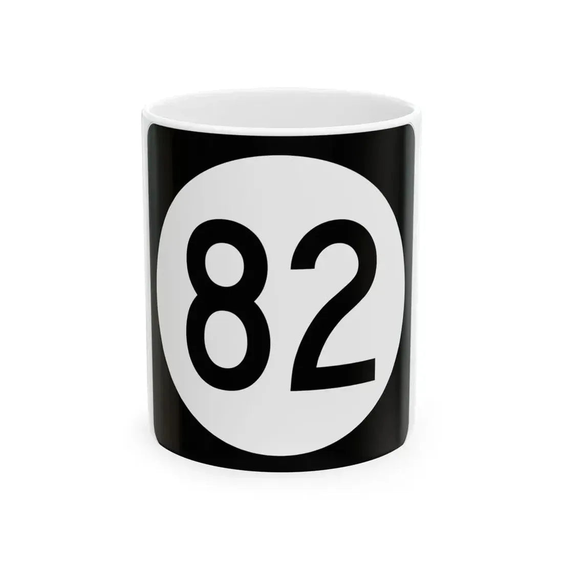 Iowa 82 (Iowa) (Road Sign) White Coffee Mug 11oz - Go Mug Yourself
