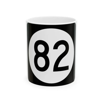 Iowa 82 (Iowa) (Road Sign) White Coffee Mug 11oz - Go Mug Yourself