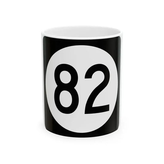 Iowa 82 (Iowa) (Road Sign) White Coffee Mug 11oz - Go Mug Yourself