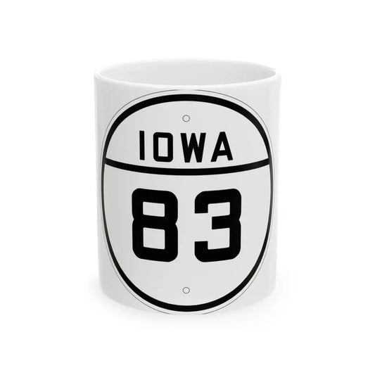 Iowa 83 1926 (Iowa) (Road Sign) White Coffee Mug 11oz - Go Mug Yourself