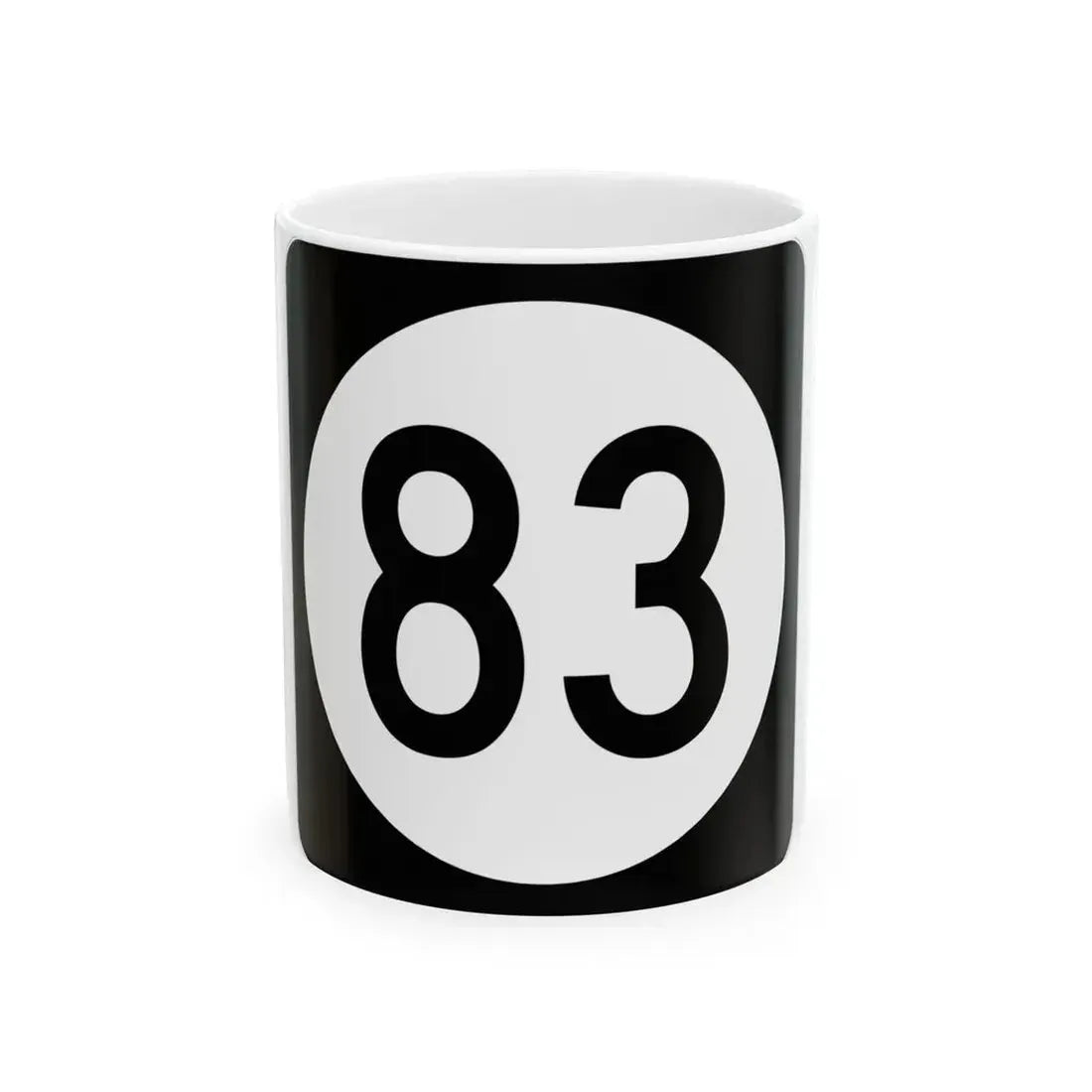 Iowa 83 (Iowa) (Road Sign) White Coffee Mug 11oz - Go Mug Yourself