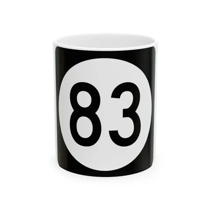 Iowa 83 (Iowa) (Road Sign) White Coffee Mug 11oz - Go Mug Yourself