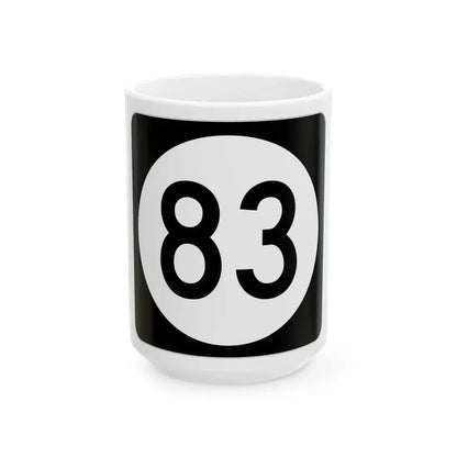 Iowa 83 (Iowa) (Road Sign) White Coffee Mug 15oz - Go Mug Yourself