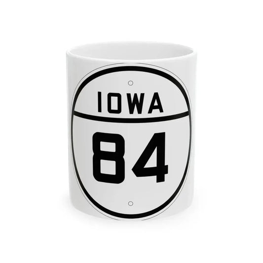 Iowa 84 1926 (Iowa) (Road Sign) White Coffee Mug 11oz - Go Mug Yourself