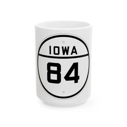 Iowa 84 1926 (Iowa) (Road Sign) White Coffee Mug 15oz - Go Mug Yourself