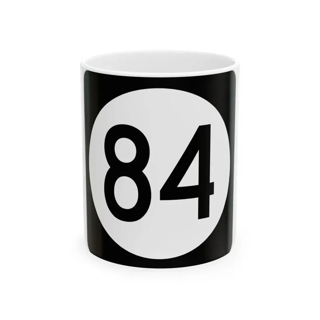 Iowa 84 (Iowa) (Road Sign) White Coffee Mug 11oz - Go Mug Yourself