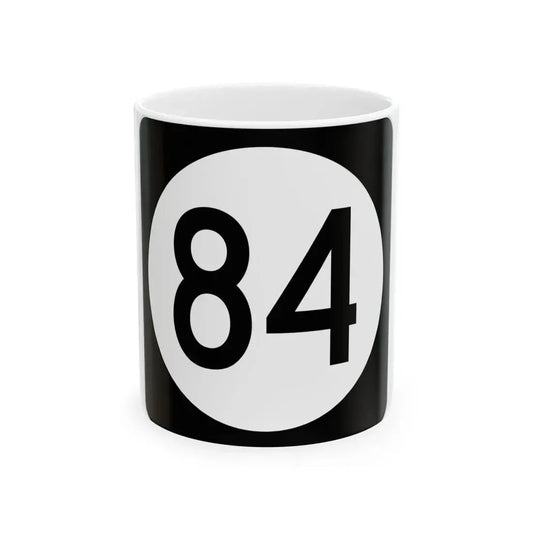 Iowa 84 (Iowa) (Road Sign) White Coffee Mug 11oz - Go Mug Yourself