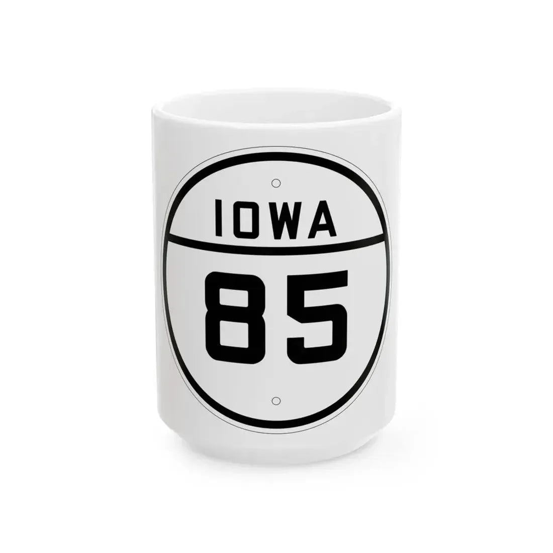 Iowa 85 1926 (Iowa) (Road Sign) White Coffee Mug 15oz - Go Mug Yourself