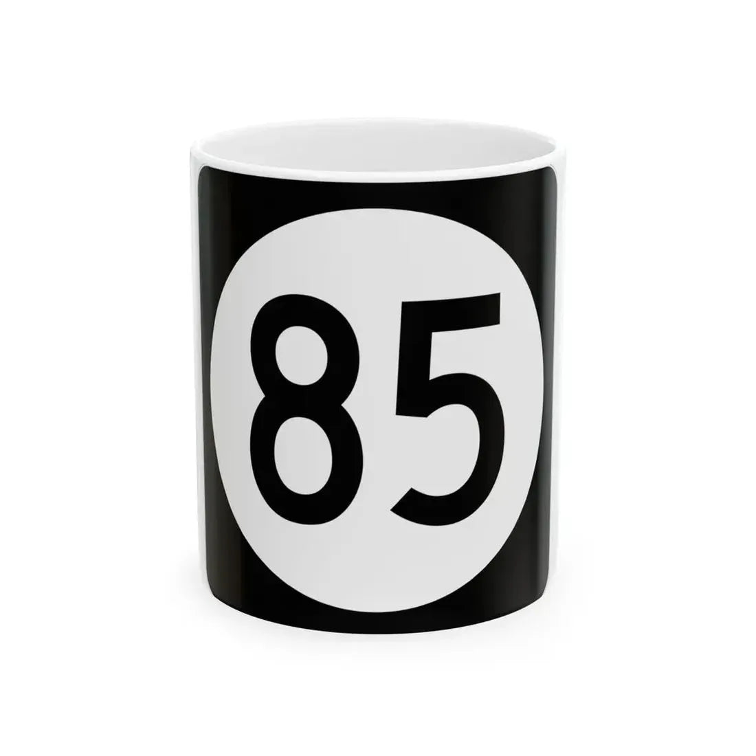 Iowa 85 (Iowa) (Road Sign) White Coffee Mug 11oz - Go Mug Yourself