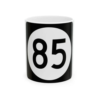 Iowa 85 (Iowa) (Road Sign) White Coffee Mug 11oz - Go Mug Yourself