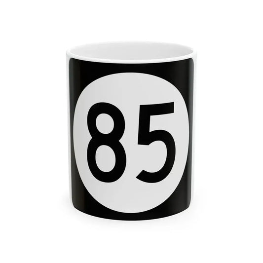 Iowa 85 (Iowa) (Road Sign) White Coffee Mug 11oz - Go Mug Yourself