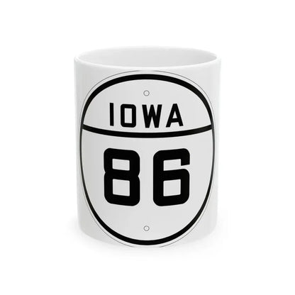 Iowa 86 1926 (Iowa) (Road Sign) White Coffee Mug 11oz - Go Mug Yourself