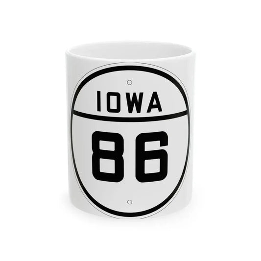 Iowa 86 1926 (Iowa) (Road Sign) White Coffee Mug 11oz - Go Mug Yourself