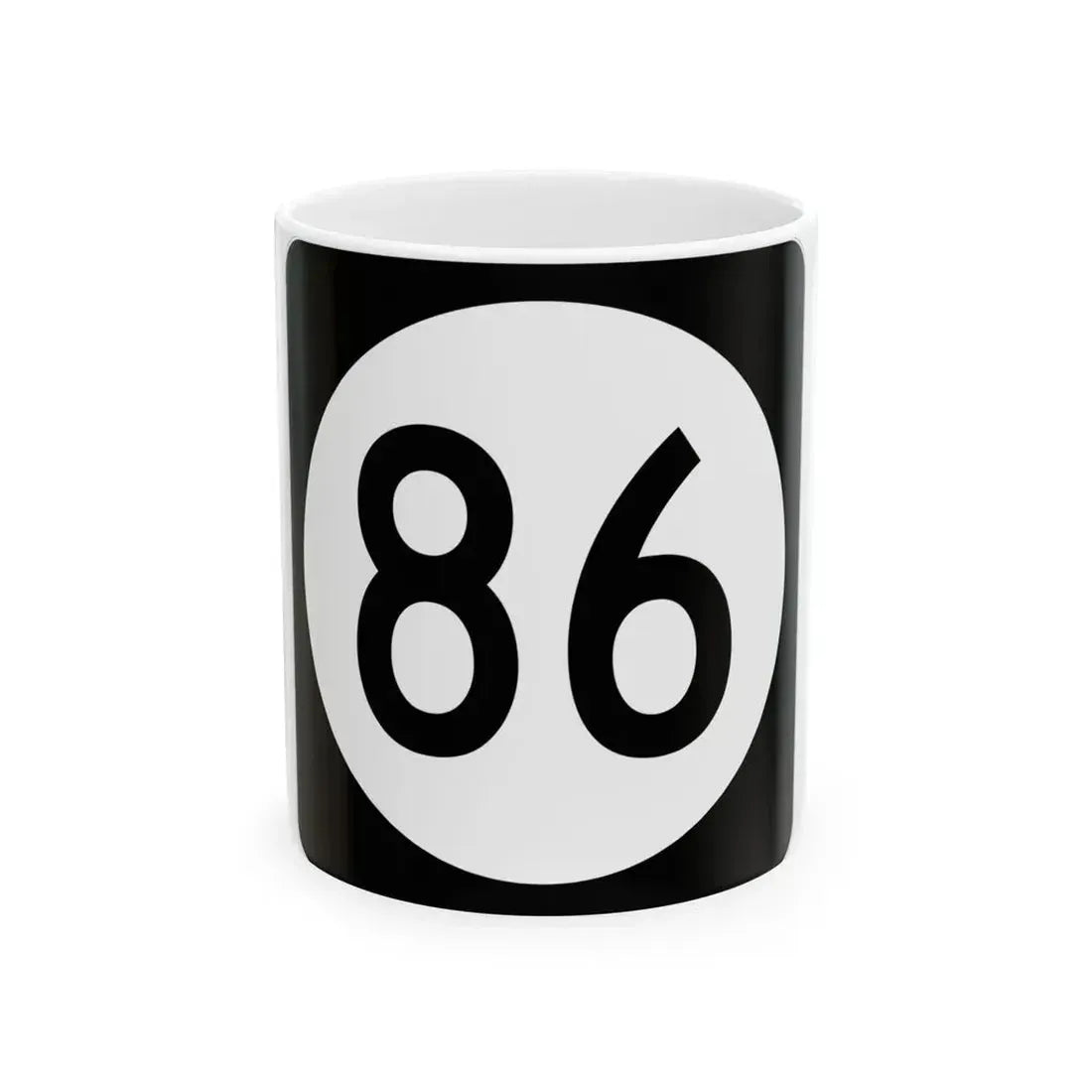 Iowa 86 (Iowa) (Road Sign) White Coffee Mug 11oz - Go Mug Yourself