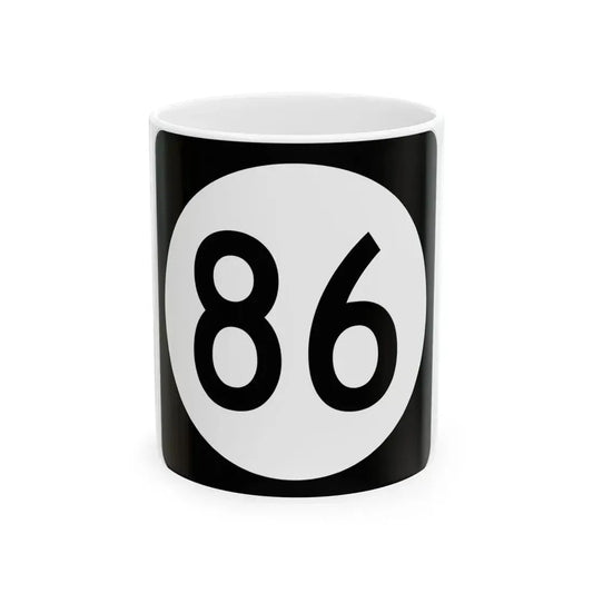 Iowa 86 (Iowa) (Road Sign) White Coffee Mug 11oz - Go Mug Yourself