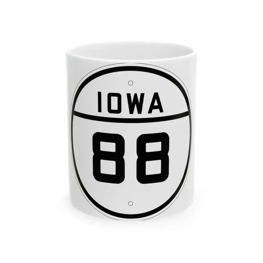 Iowa 88 1926 (Iowa) (Road Sign) White Coffee Mug 11oz - Go Mug Yourself