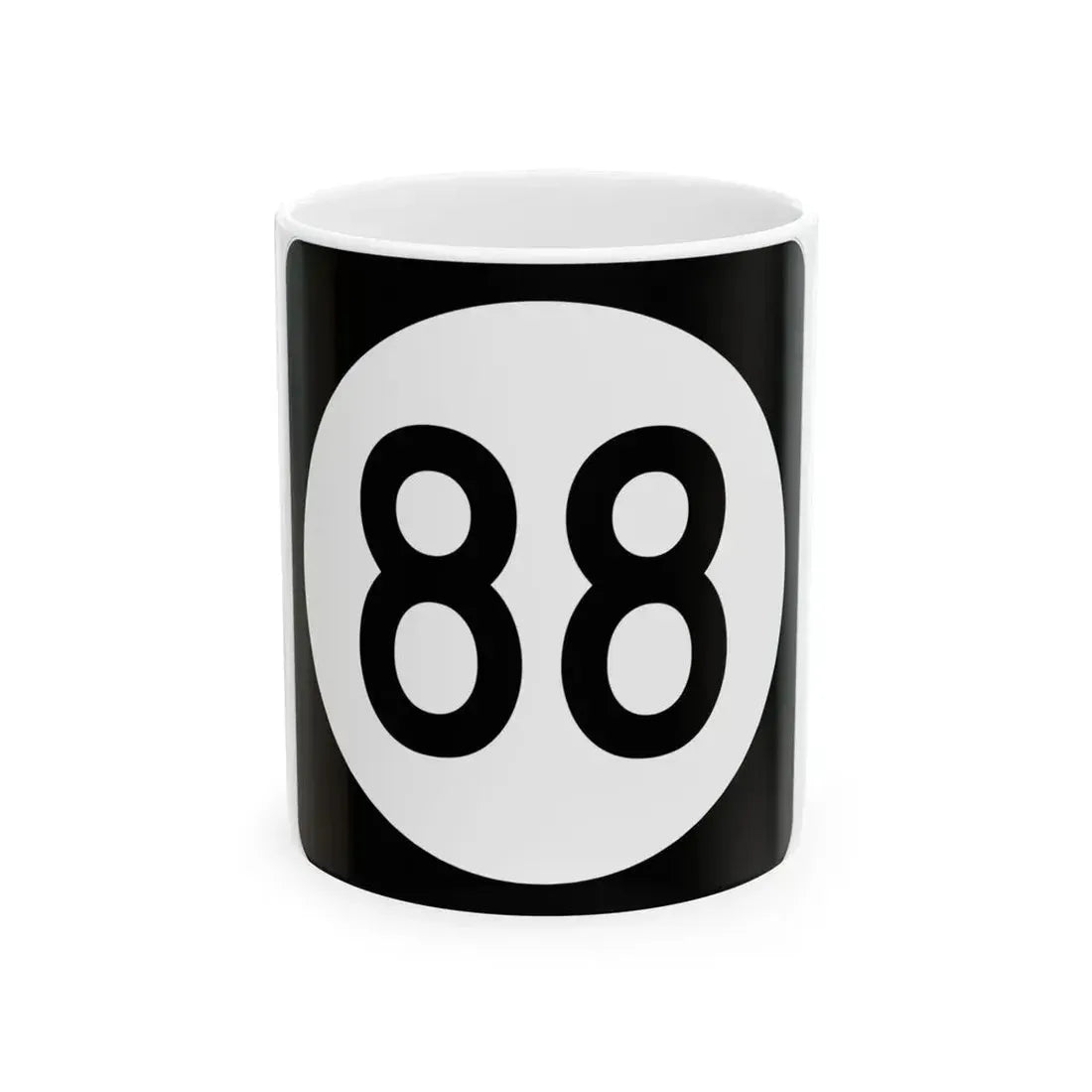 Iowa 88 (Iowa) (Road Sign) White Coffee Mug 11oz - Go Mug Yourself