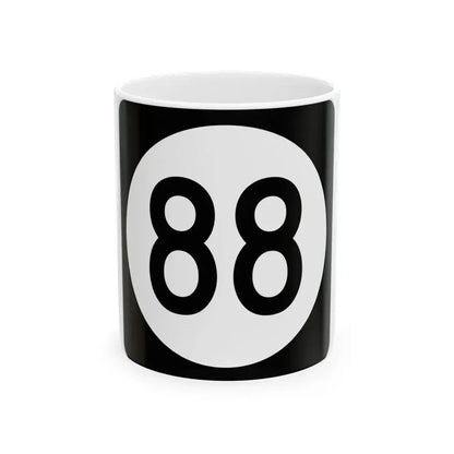 Iowa 88 (Iowa) (Road Sign) White Coffee Mug 11oz - Go Mug Yourself