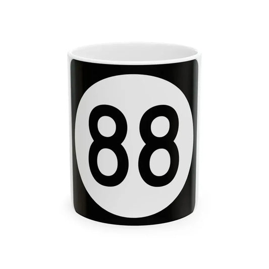 Iowa 88 (Iowa) (Road Sign) White Coffee Mug 11oz - Go Mug Yourself