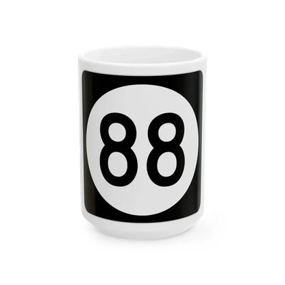 Iowa 88 (Iowa) (Road Sign) White Coffee Mug 15oz - Go Mug Yourself