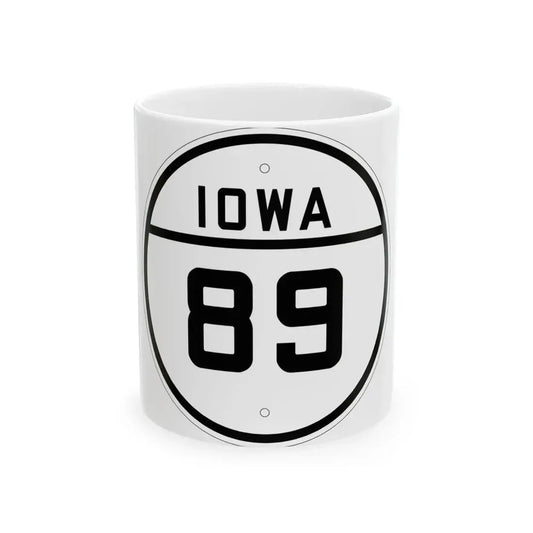 Iowa 89 1926 (Iowa) (Road Sign) White Coffee Mug 11oz - Go Mug Yourself
