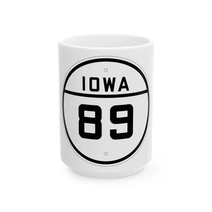 Iowa 89 1926 (Iowa) (Road Sign) White Coffee Mug 15oz - Go Mug Yourself