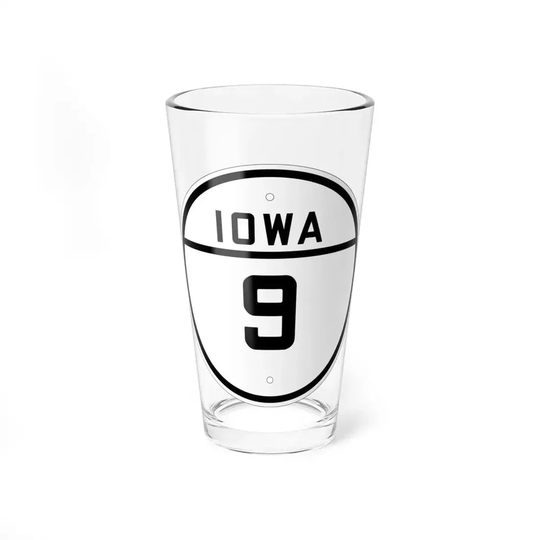 Iowa 9 1926 (Iowa) (Road Sign) Pint Glss 16oz 16oz - Go Mug Yourself