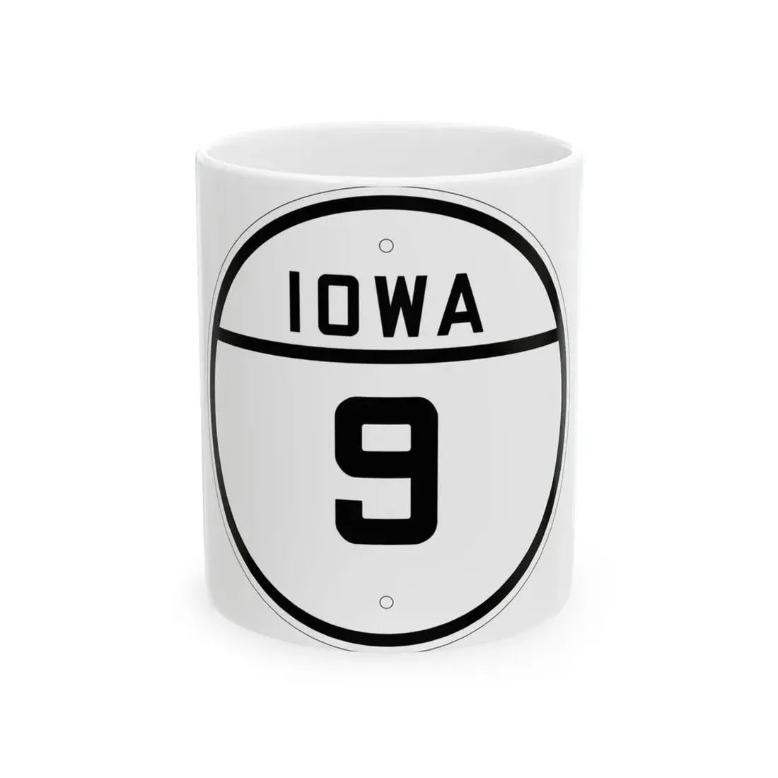 Iowa 9 1926 (Iowa) (Road Sign) White Coffee Mug 11oz - Go Mug Yourself
