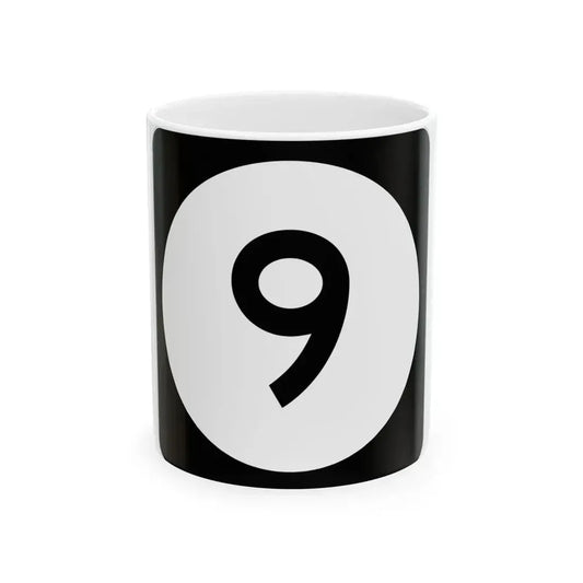 Iowa 9 (Iowa) (Road Sign) White Coffee Mug 11oz - Go Mug Yourself