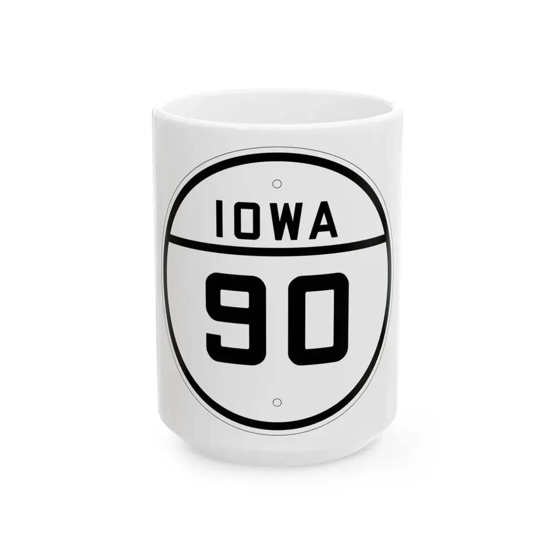 Iowa 90 1926 (Iowa) (Road Sign) White Coffee Mug 15oz - Go Mug Yourself