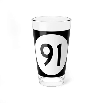 Iowa 91 (Iowa) (Road Sign) Pint Glass 16oz 16oz - Go Mug Yourself
