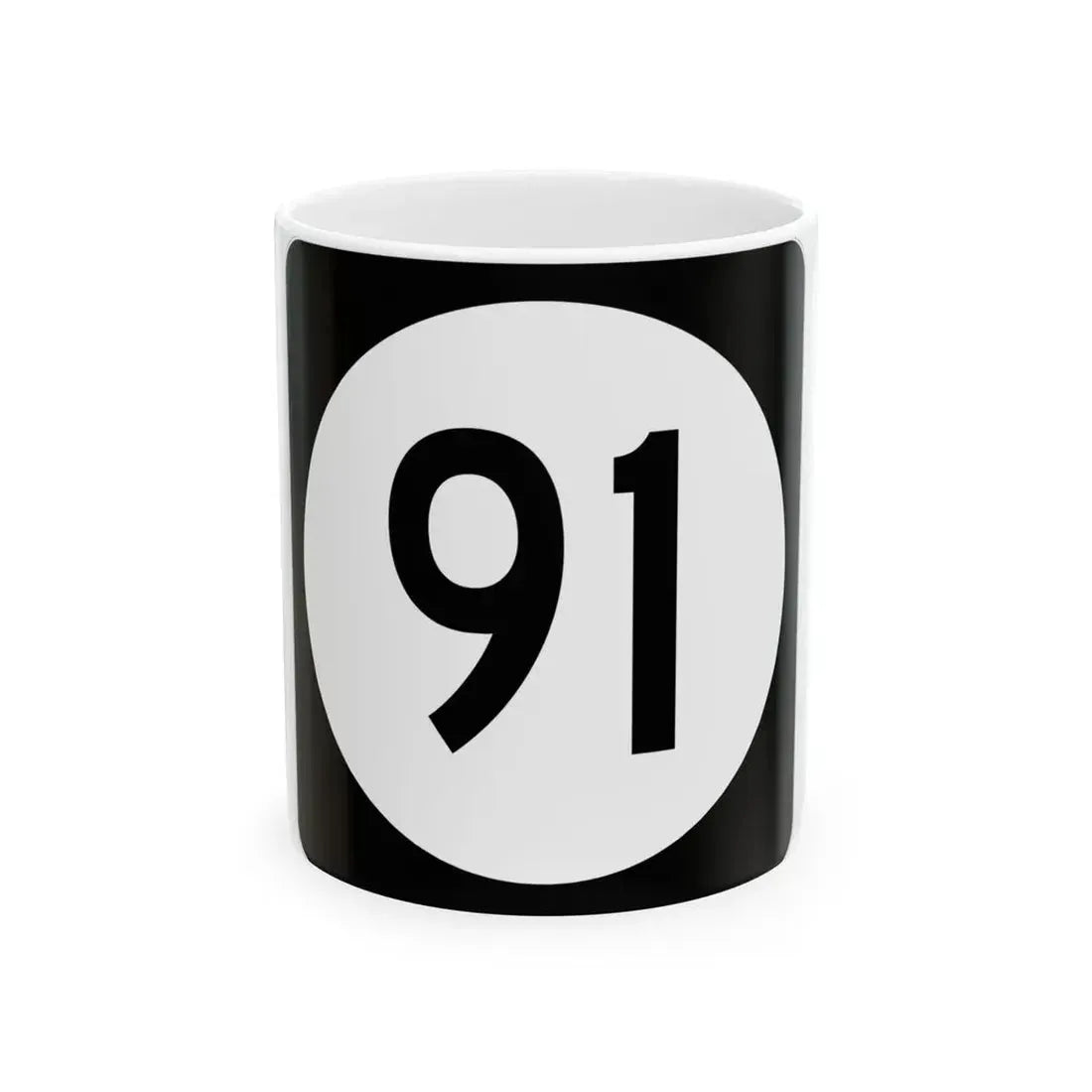Iowa 91 (Iowa) (Road Sign) White Coffee Mug 11oz - Go Mug Yourself