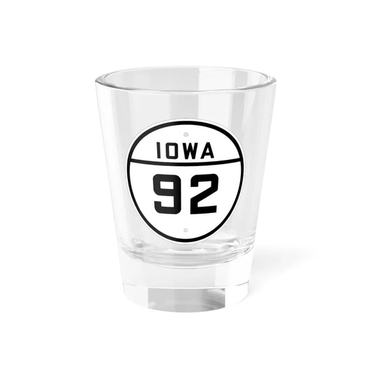 Iowa 92 1926 (Iowa) (Road Sign) Shot Glass 1.5oz 1.5oz - Go Mug Yourself